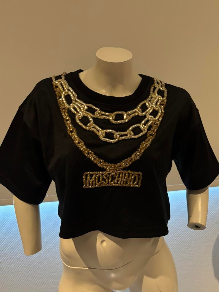 H&m moschino shirt met kralen. Maat s nieuw, Kleding | Dames, ., Zwart, Nieuw, Ophalen of Verzenden