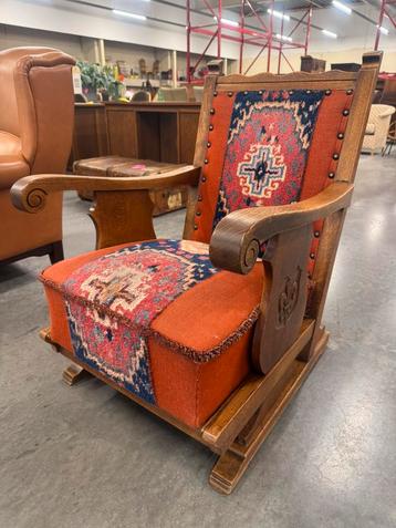 Bohemian fauteuil met kelim | Vintage beschikbaar voor biedingen