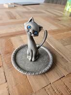 Zink zilver kattenbeeldje ringhouder, Antiek en Kunst, Ophalen of Verzenden