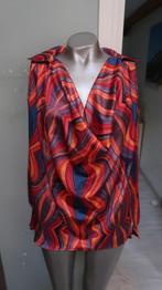 New Collection prachtige blouse blauw oranje rood M/L, Kleding | Dames, Blouses en Tunieken, Maat 38/40 (M), Ophalen of Verzenden