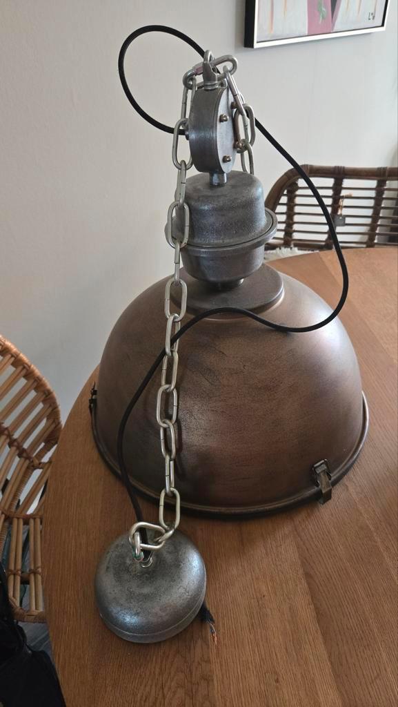 Industriële Hanglamp, Huis en Inrichting, Lampen | Hanglampen, Gebruikt, Minder dan 50 cm, Metaal, Ophalen