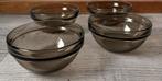 4 Vibtage Arcoroc rookglas serveerschaaltjes, Ophalen of Verzenden