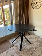 Grijs/zwart marmeren tafel met zwarte kruispoot IKEA, Ophalen, Zo goed als nieuw, Vijf personen of meer, Rechthoekig