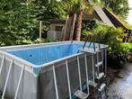 Zwembad met blauw onderzeil en pompje van 4 bij 2 meter, Tuin en Terras, Zwembaden, Ophalen, Gebruikt, Rechthoekig, 200 tot 300 cm