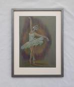 Origineel schilderij. Ballerina. Potloden, papier. Vintage, Antiek en Kunst, Ophalen of Verzenden