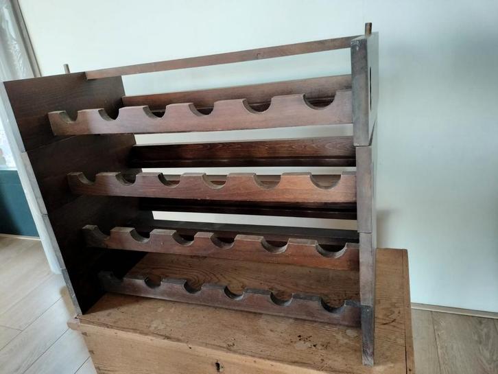 Houten wijnrek, Huis en Inrichting, Woonaccessoires | Wijnrekken, Zo goed als nieuw, 50 tot 75 cm, Hout, 5 tot 15 flessen, Ophalen