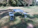 Opklapbare picknicktafel, Tuin en Terras, Picknicktafels, Ophalen, Gebruikt, Aluminium, Rechthoekig