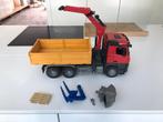 Bruder Mercedes Actros kieper met kraan en accessoires, Kinderen en Baby's, Speelgoed | Speelgoedvoertuigen, Ophalen, Gebruikt