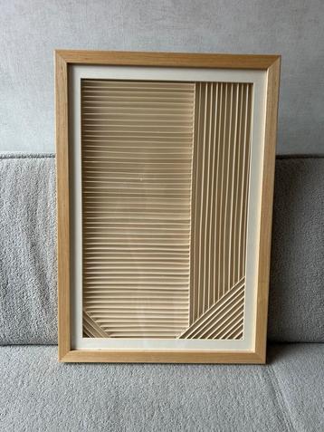 Super mooie papier art in massief houten lijst van HK Living beschikbaar voor biedingen