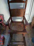 Vintage Houten Stoel met Riet, Huis en Inrichting, Stoelen, Riet of Rotan, Gebruikt, Bruin, Vintage