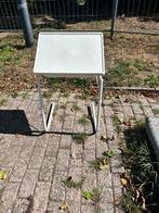 2x Inklapbare verstelbaar eet / hobby tafeltje, Gebruikt, Metaal of Aluminium, 60 cm of meer, Rechthoekig