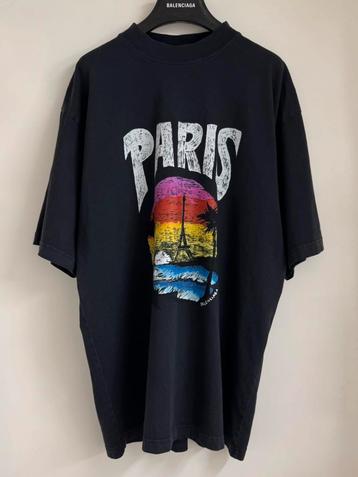 Balenciaga Paris Tropical T-Shirt Zwart Oversized Maat S beschikbaar voor biedingen