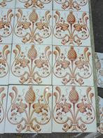 30 antieke wandtegels 15x15 sierlijke roodbruine kaardebol