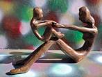 Moeder met kind. Geabstraheerd bronzen sculptuur.  16 cm., Verzamelen, Beelden en Beeldjes, Ophalen, Zo goed als nieuw, Mens