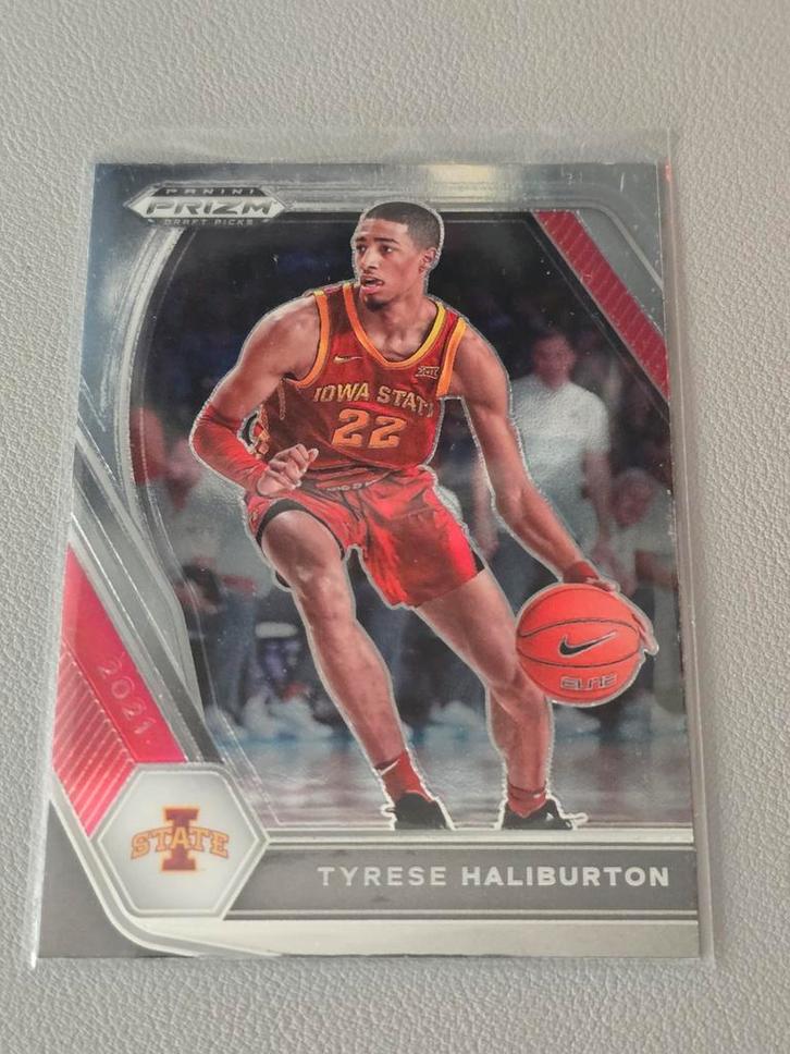 2021 Panini Prizm Draft Picks #37 Tyrese Haliburton lowa Sta, Hobby en Vrije tijd, Stickers en Plaatjes, Zo goed als nieuw, Plaatje