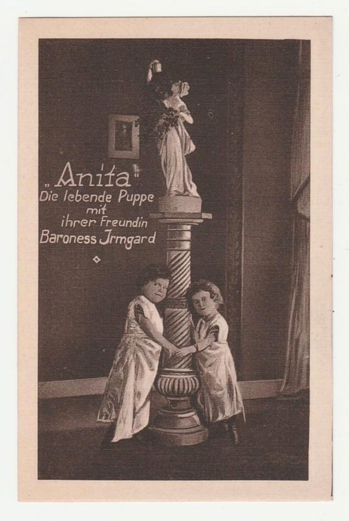 Kleine mensen.  Lilliputters.   Anita.  De levende pop., Verzamelen, Ansichtkaarten | Themakaarten, Ongelopen, Voor 1920, Overige thema's
