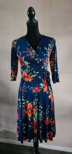 Vintage swingdress blauw UK maat 10, Blauw, Ophalen of Verzenden, Zo goed als nieuw, Onder de knie