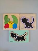 3 kinderpuzzels van hout oa Takkie en Siepie, Ophalen, Gebruikt, Van hout, Minder dan 10 stukjes