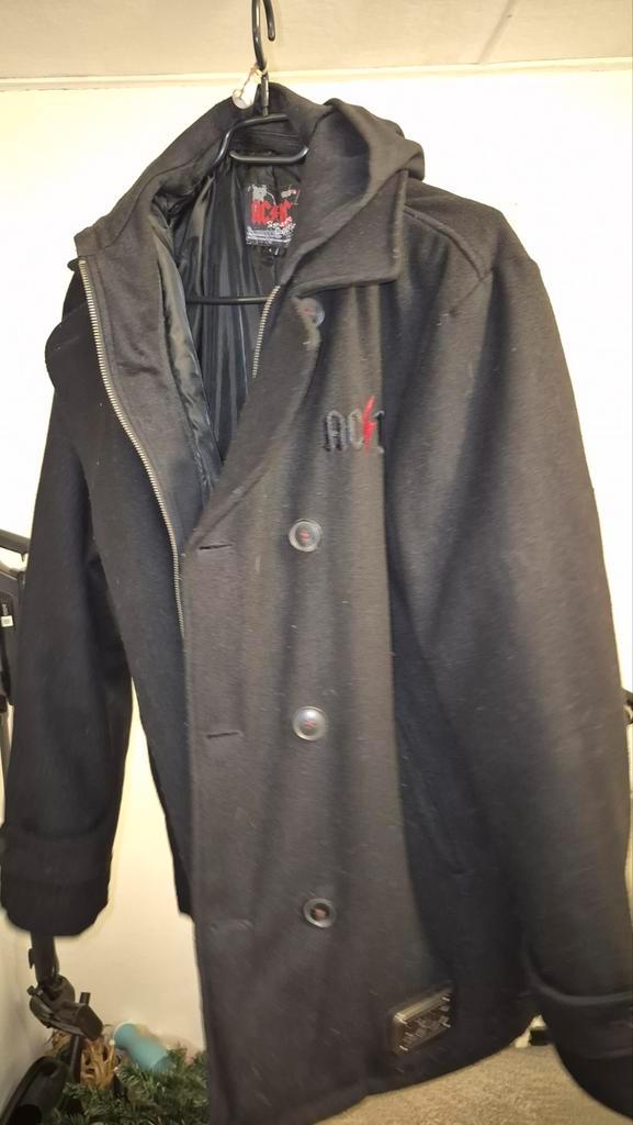 ACDC Heren Winterjas - Rock 'n' Roll Stijl, Kleding | Heren, Jassen | Winter, Zo goed als nieuw, Maat 52/54 (L), Zwart, Ophalen of Verzenden