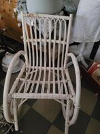 Vintage bamboe schommelstoel op=opruiming, Huis en Inrichting, Stoelen, Ophalen, Heikant 21 Kaatsheuvel, Wit, Belle Vieille Brocante