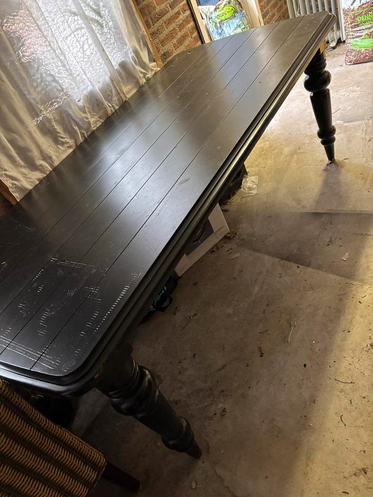 Eettafel - Zwart, Huis en Inrichting, Tafels | Eettafels, Gebruikt, 100 tot 150 cm, 150 tot 200 cm, Vier personen, Rechthoekig