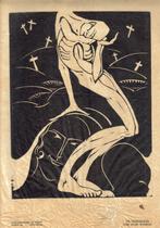 Monogram HJH houtsnede "De Ondergang der Oude Wereld", Antiek en Kunst, Kunst | Etsen en Gravures, Ophalen