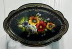 Vintage metalen dienblad met bloemen, Huis en Inrichting, Woonaccessoires | Dienbladen, Ophalen of Verzenden, Zo goed als nieuw