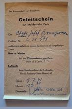 1941 - Duits - Militaire Geleitschein Paris, Verzenden, Landmacht, Duitsland, Overige typen