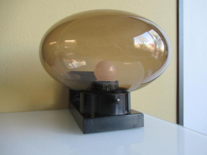 Seventies vintage Philips wandlamp rookglas mushroom, Verzamelen, Retro, Huis en Inrichting, Ophalen of Verzenden