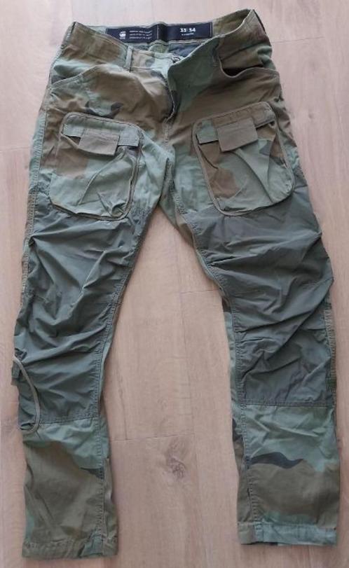 G-STAR 3D Regular Tapered Cargo Broek maat 33/34 ZGAN, Kleding | Heren, Spijkerbroeken en Jeans, Zo goed als nieuw, W33 - W34 (confectie 48/50)