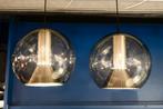 set hanglampen Globe Raak glas aluminium 35 cm 60s, Ophalen, Gebruikt, -, -