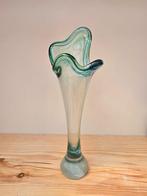 Vintage Murano vaas groen blauw, Ophalen of Verzenden