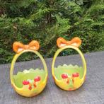 Paasmandje keramiek met hengsel en strik, Ophalen of Verzenden, Nieuw