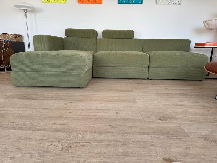 Ikea Jattebo Loungebank - Groen, Huis en Inrichting, Banken | Bankstellen, Zo goed als nieuw, Hoekbank, Driepersoons, 250 tot 300 cm