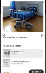 Stoer jongens ( of meisjes ) bed van steigerbuizen., Ophalen, Zo goed als nieuw, 180 cm of meer, 85 tot 100 cm