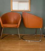 Artifort megan stoelen 2 stuks, Twee, Bruin, Kuipstoelen, Leer