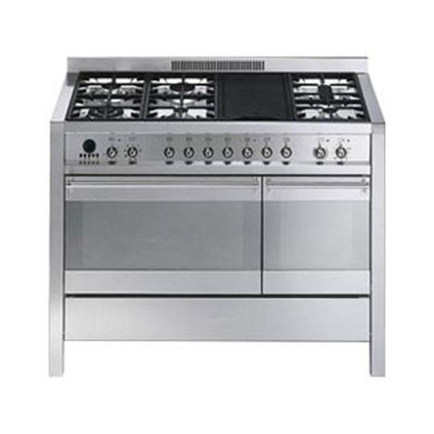 Smeg Gasfornuis met Dubbele Oven, Witgoed en Apparatuur, Fornuizen, Gebruikt, Vrijstaand, Gas, 5 kookzones of meer, 85 tot 90 cm