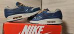 Nike Air Max 1 'Twill Midnight Navy Grey', Kleding | Heren, Blauw, Ophalen of Verzenden, Zo goed als nieuw