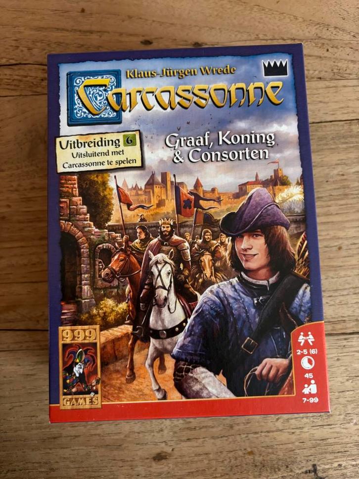 Carcassonne uitbreiding 6. Graaf, koning & consorten, Hobby en Vrije tijd, Gezelschapsspellen | Bordspellen, Zo goed als nieuw