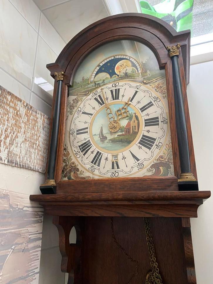 Grote Vintage antieke Wandklok - Prachtig Design!, Antiek en Kunst, Antiek | Klokken, Ophalen