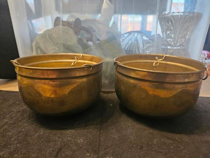 Hangers / bakjes koperkleurig, Antiek en Kunst, Antiek | Woonaccessoires, Ophalen of Verzenden