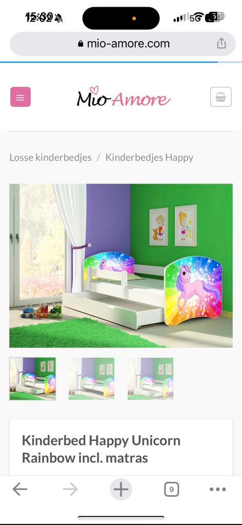 Kinderbed zgan 80x160, Kinderen en Baby's, Kinderkamer | Bedden, Zo goed als nieuw, 180 cm of meer, 85 tot 100 cm, Ophalen