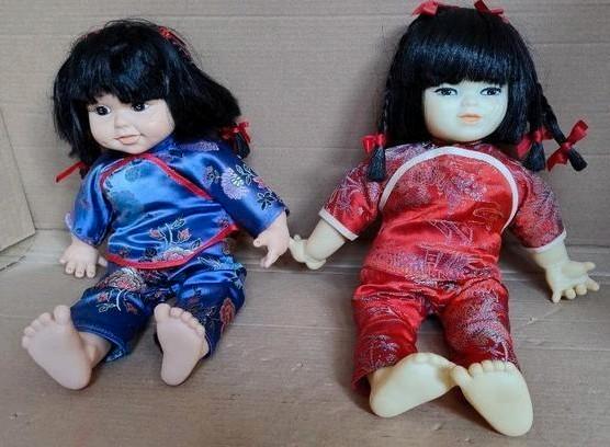 2 grote zg China Doll meisjespoppen 37cm uit 1996, Verzamelen, Poppen, Gebruikt, Pop, Ophalen of Verzenden