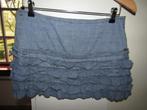 C1474 Hilfiger Denim mt M rokje blauw roezels, Maat 38/40 (M), Zo goed als nieuw, Hilfinger Denim, Boven de knie