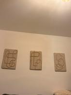 Set van 3 Abstracte Wanddecoratie, Huis en Inrichting, Woonaccessoires | Wanddecoraties, Ophalen of Verzenden, Zo goed als nieuw
