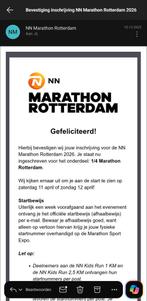 Startbewijs 1/4 Marathon van Rotterdam (10,55 km), Eén persoon