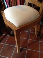 MASSIEF TEAKHOUTEN STOEL stoffen zitting burostoel flamant, Huis en Inrichting, Stoelen, Ophalen, Hout, Overige kleuren, Wilms