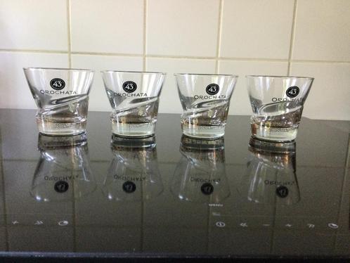 Licor 43 Orochata likeurglaasjes (4), Verzamelen, Glas en Borrelglaasjes, Zo goed als nieuw, Borrel- of Shotglas, Ophalen of Verzenden