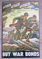 WO2 War Bonds Propaganda USA Metalen Wandbord, Verzenden, Nieuw