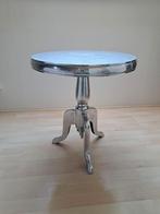 Bijzettafeltje, zilverkleurig, Huis en Inrichting, Minder dan 55 cm, Gebruikt, Metaal of Aluminium, Ophalen